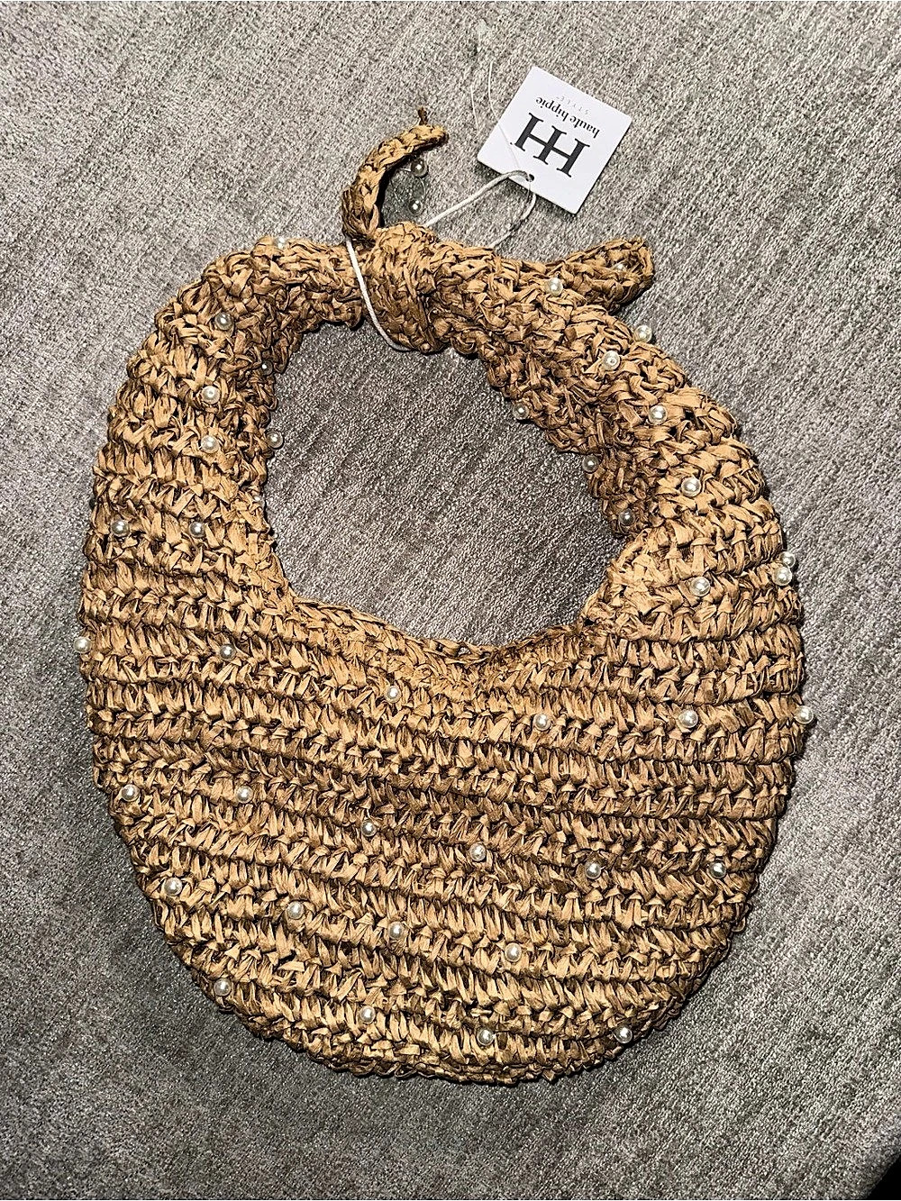 Haute Hippie Woven Beaded Shoulder Bag in Brown NWT